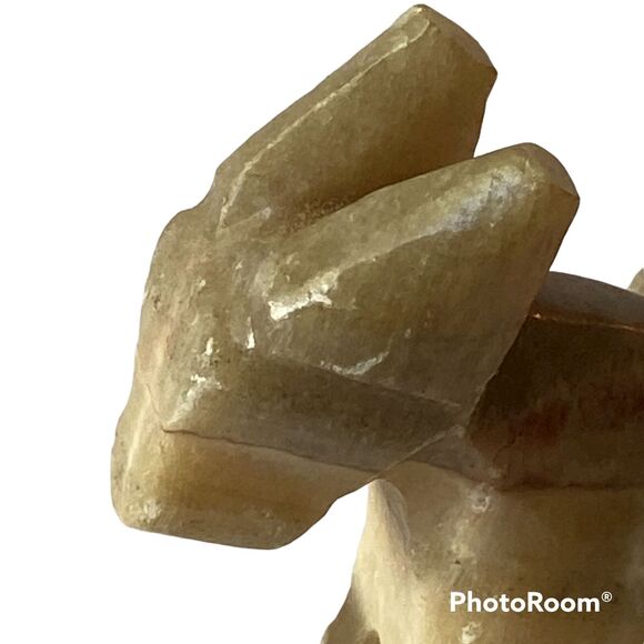 Donkey Hand Carved Marbled Alabaster Art Sculpture Kitchy Collector Lodge Earthy - Picture 3 of 9